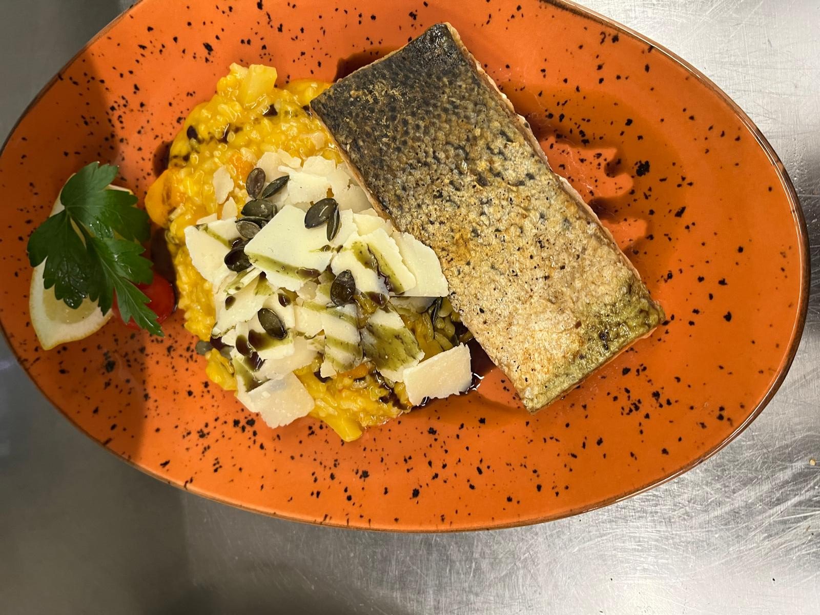 Lachsfilet _Kürbisrisotto